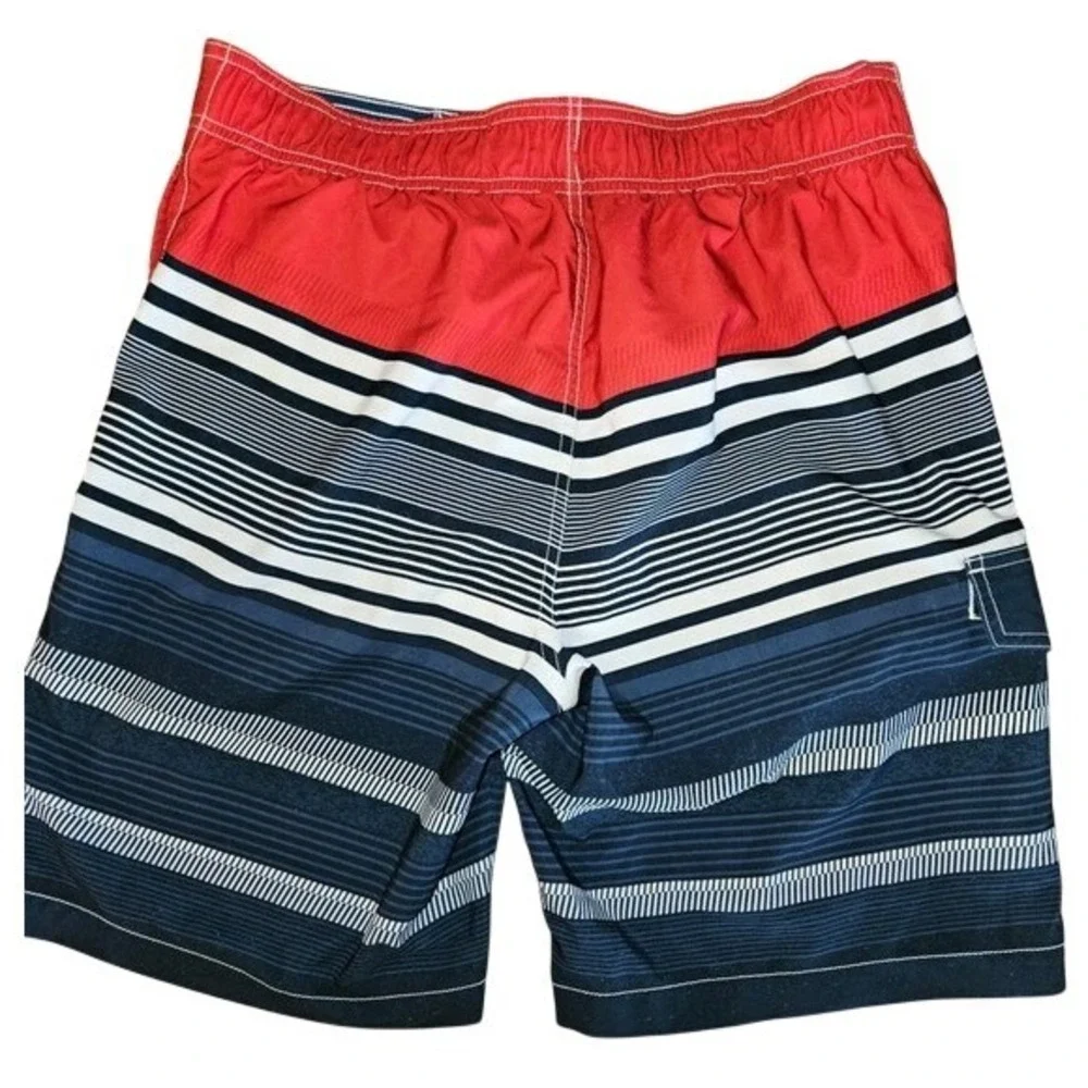 Sonoma Goods For Life Mens Striped Board Shorts Navy Red White Size Medium‎